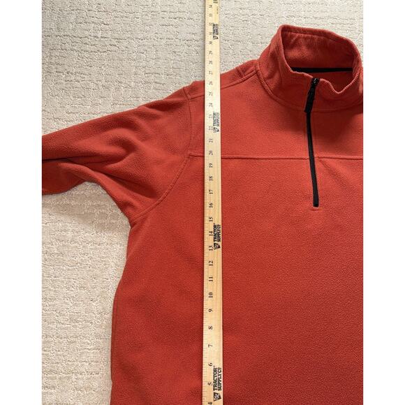 Saddlebred Fleece Pullover 1/4 Zip Long Sleeve Size L Orange - Picture 4 of 5